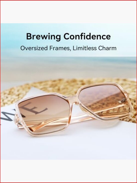 Oversized Square Sunglasses UV400 Protection Polycarbonate Lens main image 7